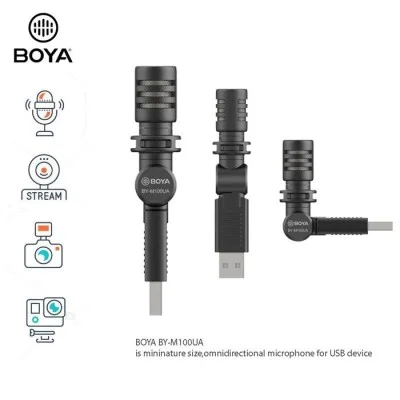 BOYA Miniature Condenser Smartphone mic (USB Jack) - Black